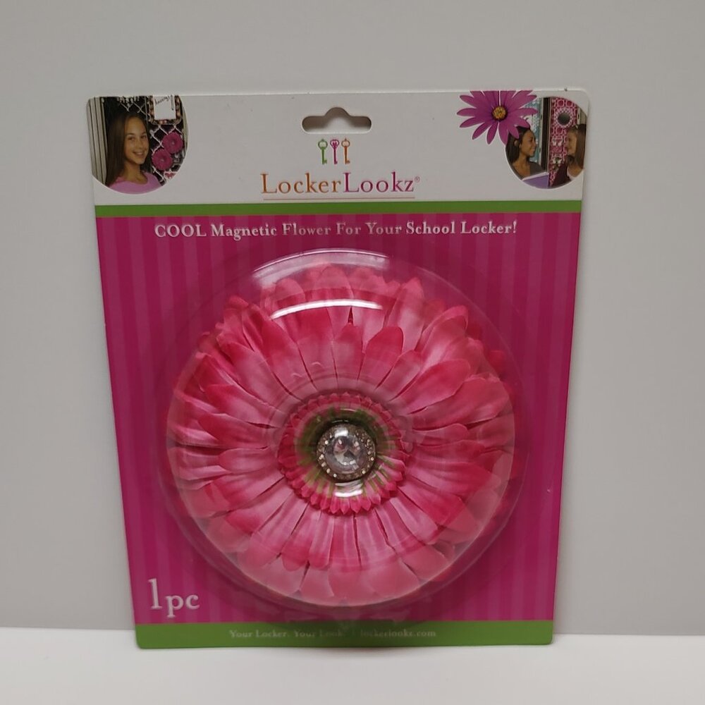 LockerLookz™ Magnetic Locker Flower - Pink Daisy with Crystal Rhinestone
